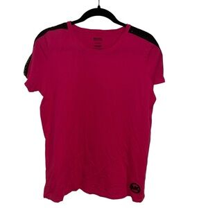 Michael Kors pink t-shirt top black embellishment large L retro vintage y2k